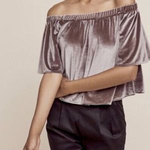 Anthropologie Velvet Off the Shoulder Top